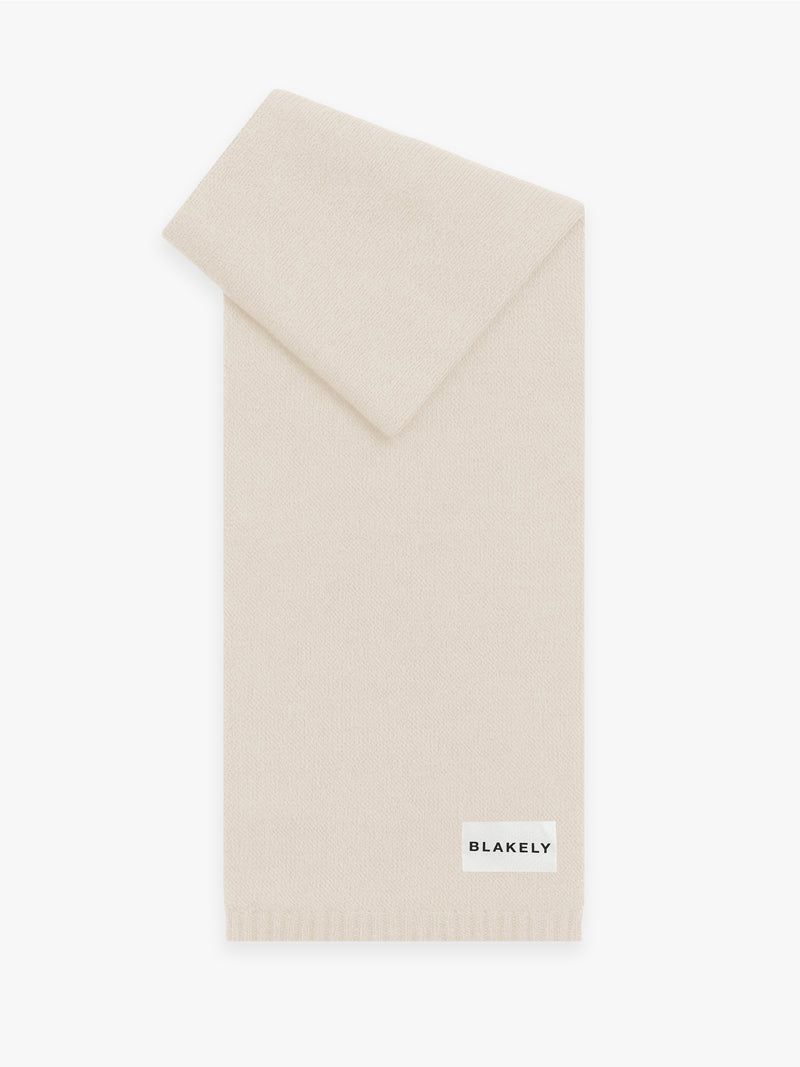 Label Knitted Scarf - Vanilla