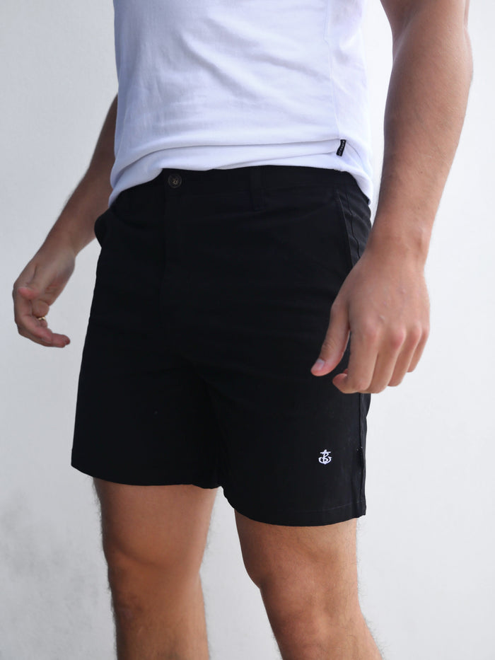 Stretch Chino Shorts - Black