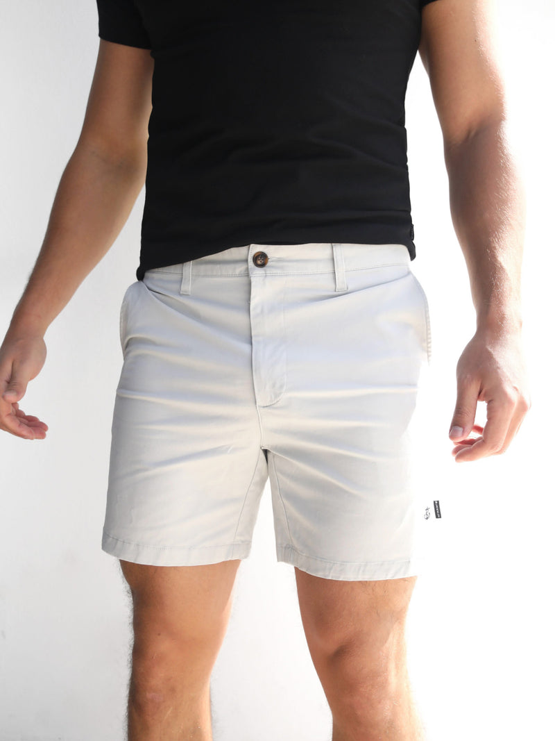 Stretch Chino Shorts - Light Grey