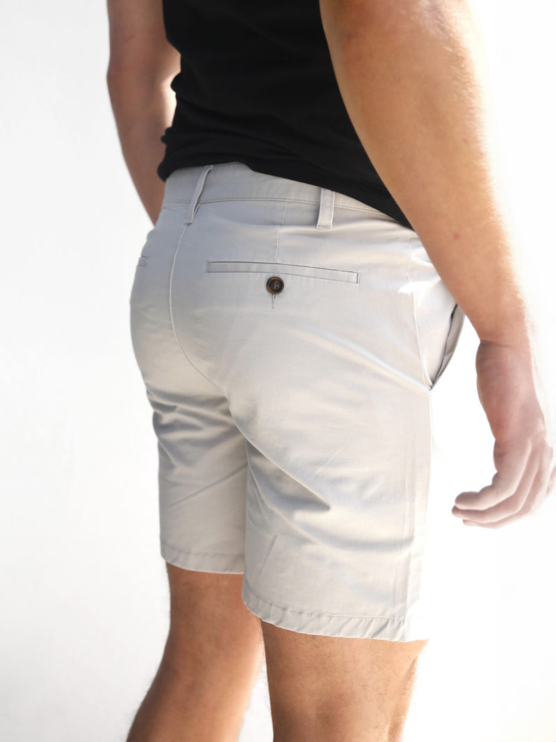 Stretch Chino Shorts - Light Grey