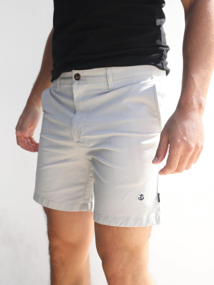 Stretch Chino Shorts - Light Grey