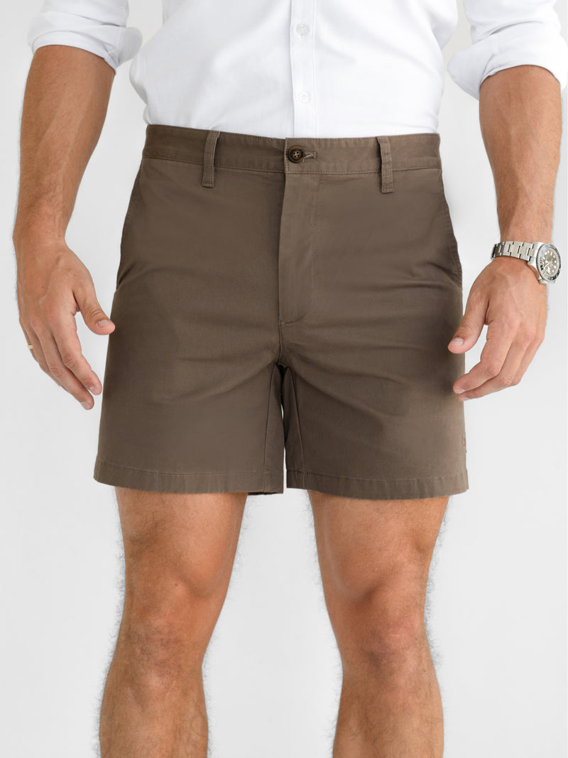 Conrad Stretch Chino Shorts - Brown