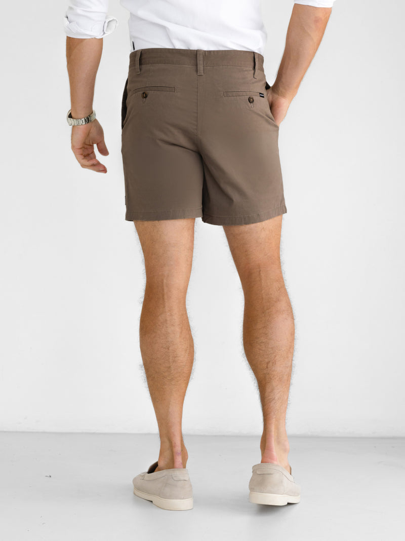 Conrad Stretch Chino Shorts - Brown