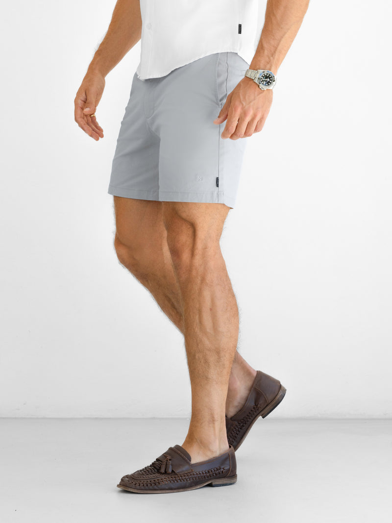 Conrad Stretch Chino Shorts - Light Grey