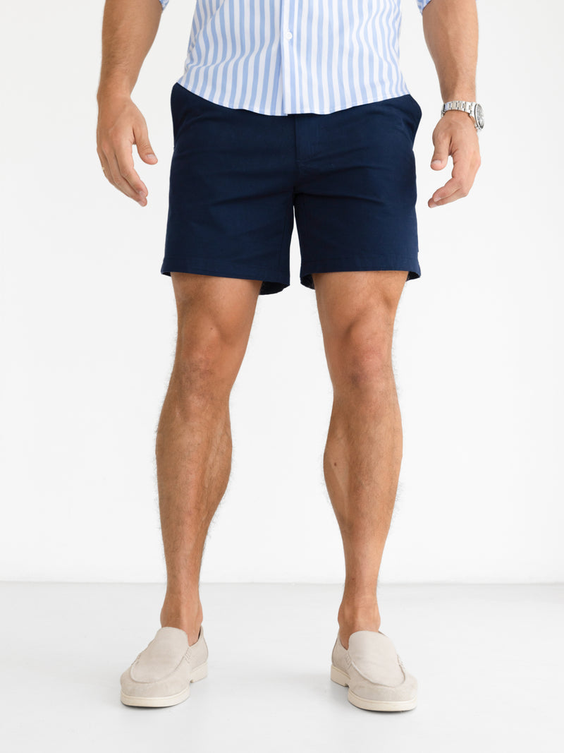 Conrad Stretch Chino Shorts - Navy