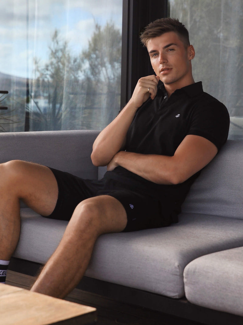 Sorrento Polo & Shorts Set - Black