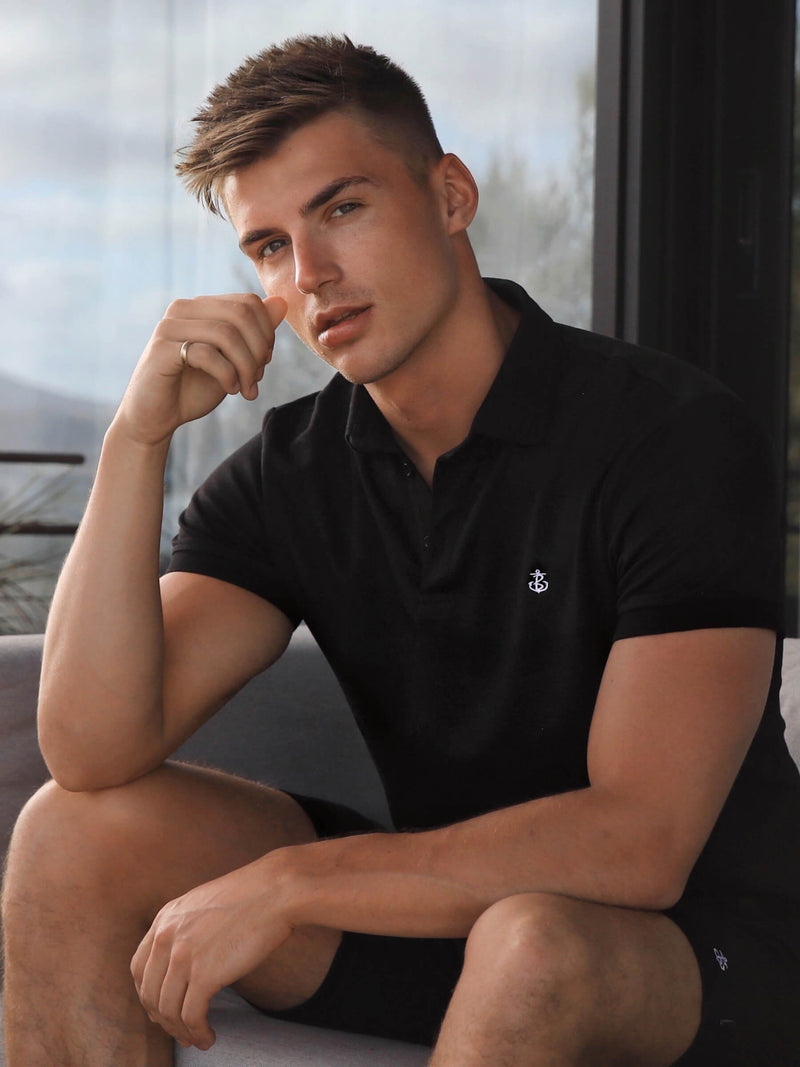 Sorrento Polo & Shorts Set - Black