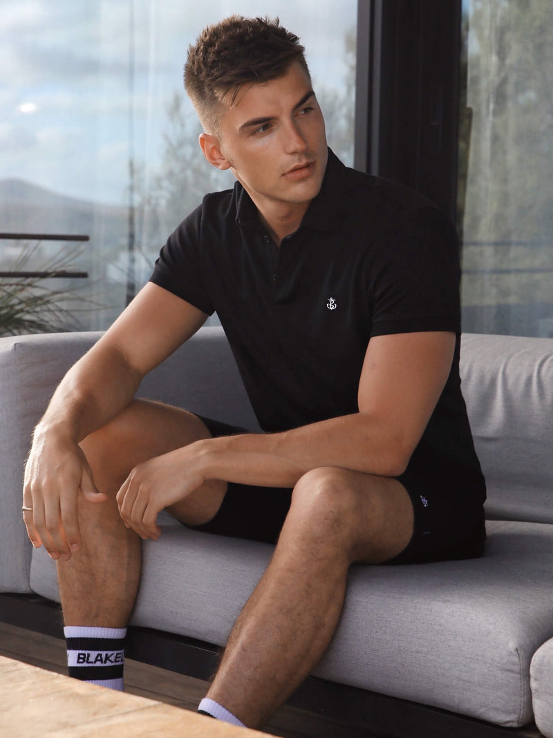Sorrento Polo & Shorts Set - Black