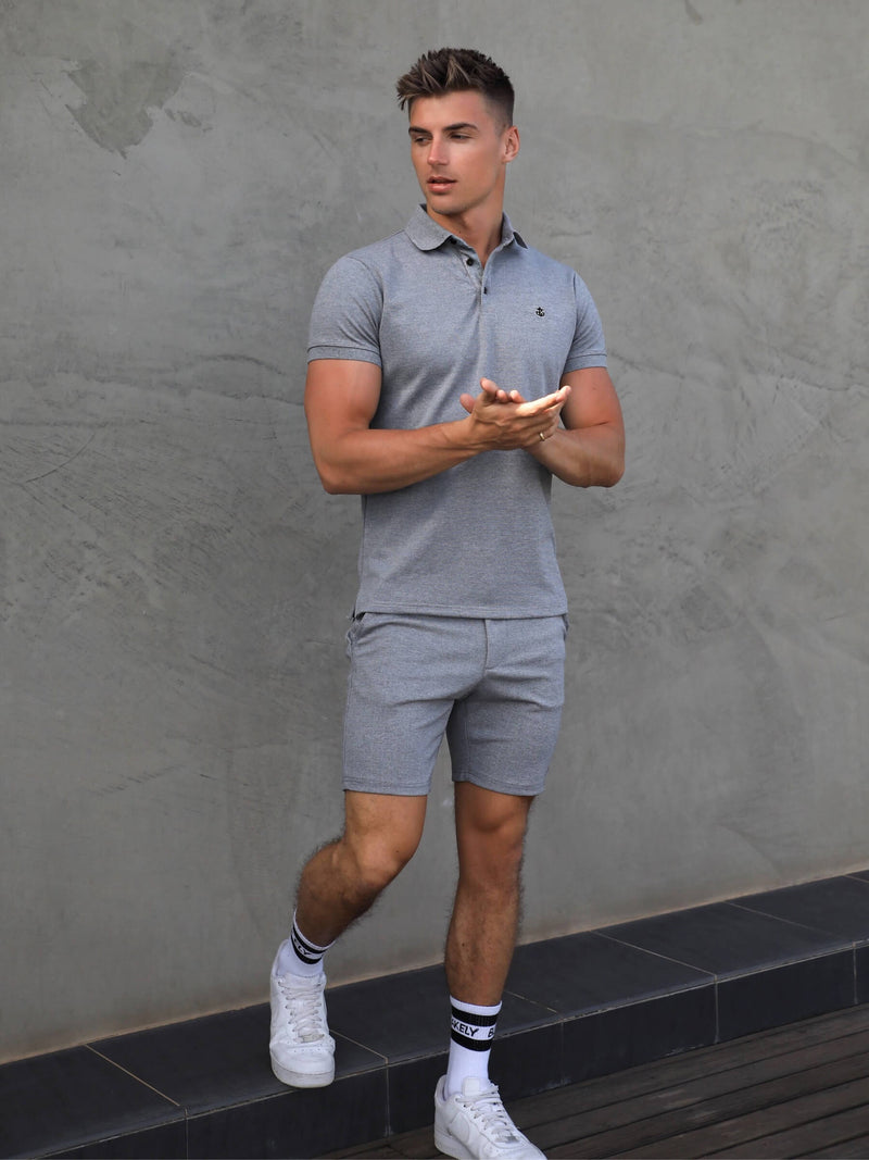 Sorrento Polo & Shorts Set - Grey
