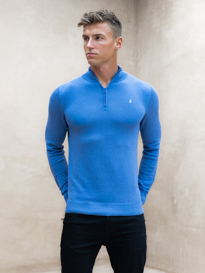 Oxbridge 1/4 Zip Jumper - Blue