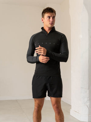 Silex 1/4 Zip - Black/Marl Black