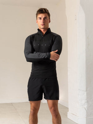 Silex 1/4 Zip - Black/Marl Black