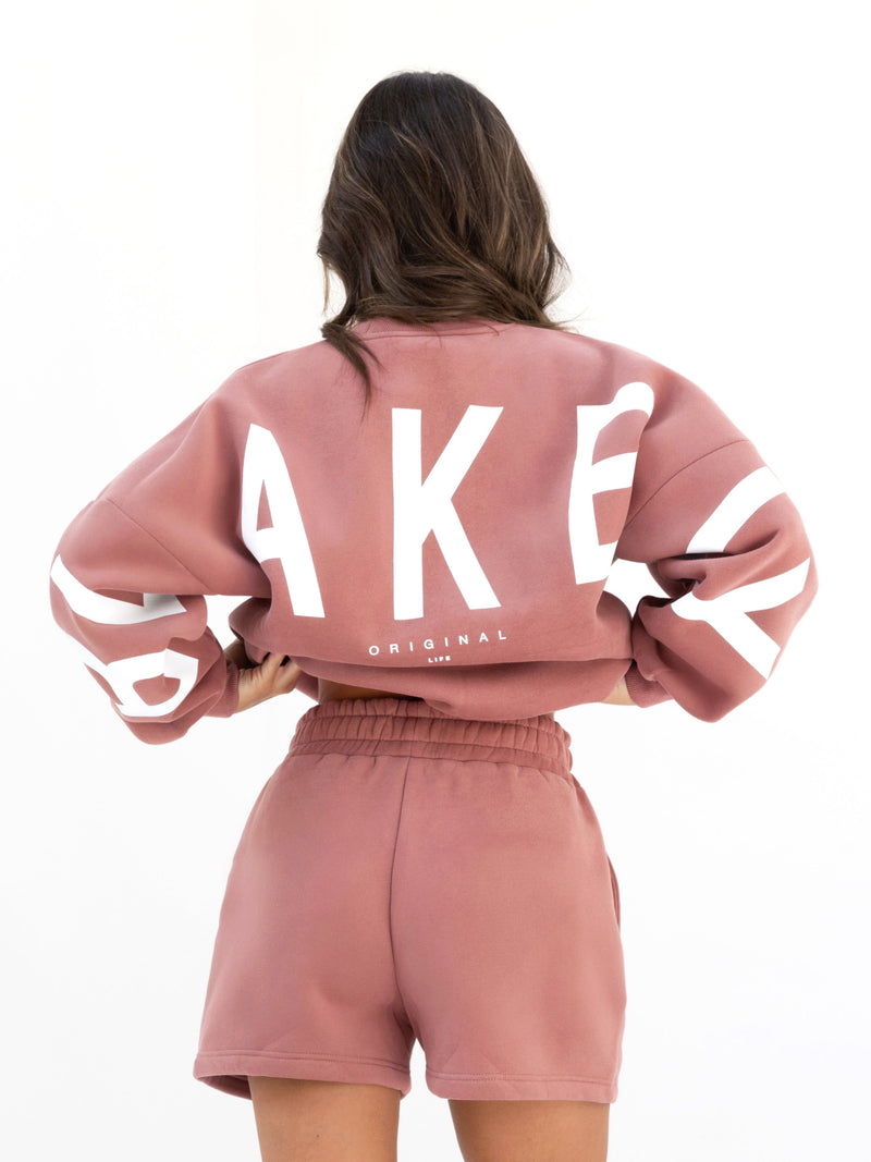 Isabel Jumper & Jogger Shorts Set - Blush Brown