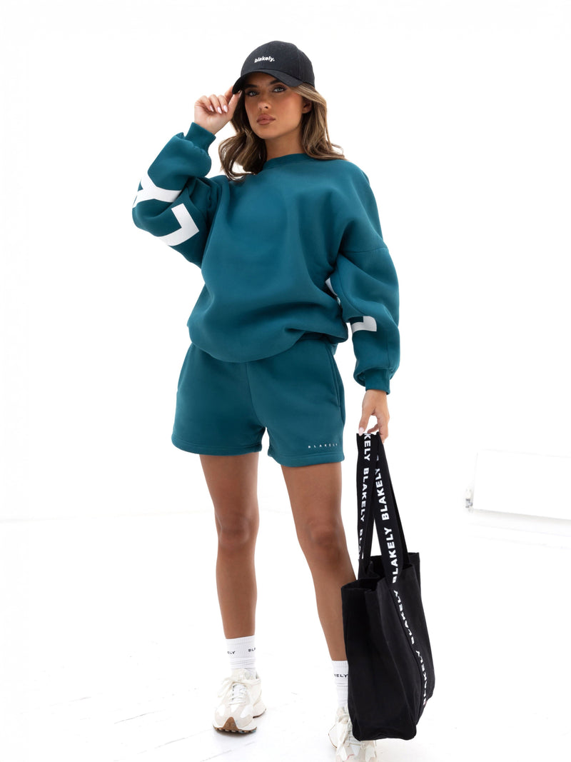 Isabel Jumper & Jogger Shorts Set - Storm Teal