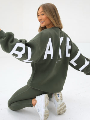 Isabel Oversized Jumper - Dark Khaki Green