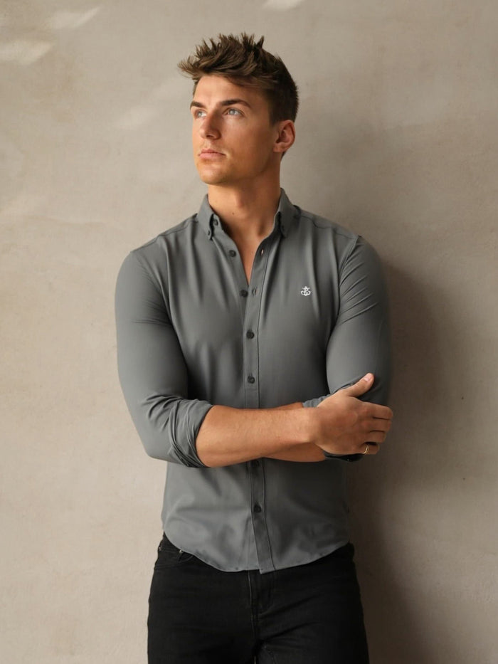 Carter Long Sleeve Shirt - Khaki Grey
