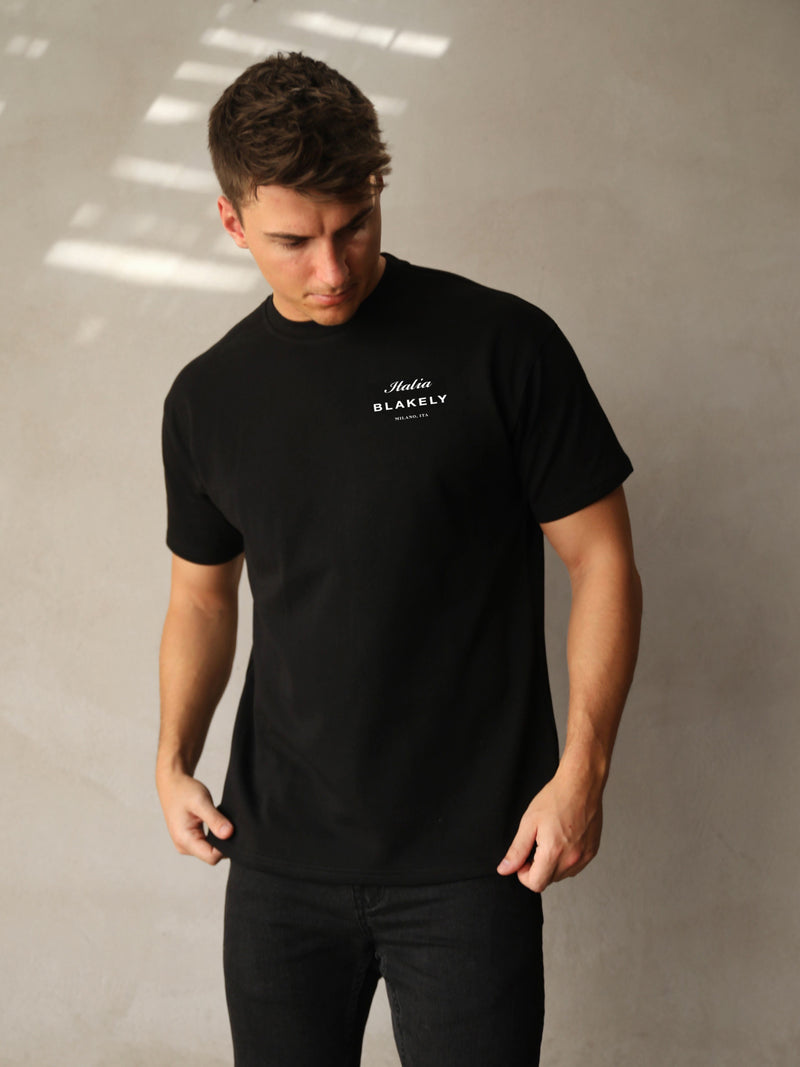 Italia Relaxed T-Shirt - Black