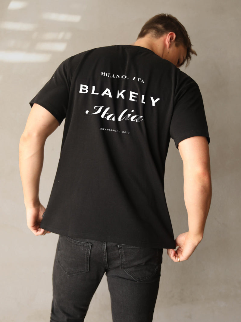 Italia Relaxed T-Shirt - Black