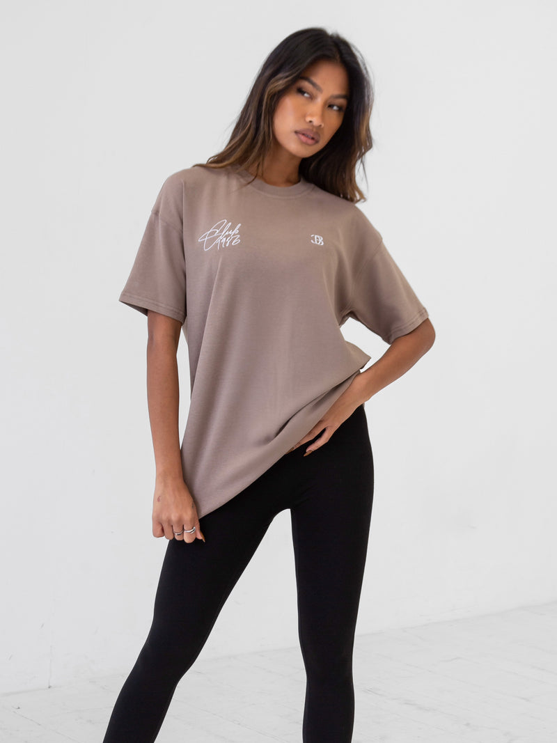 Club Oversized T-Shirt - Brown