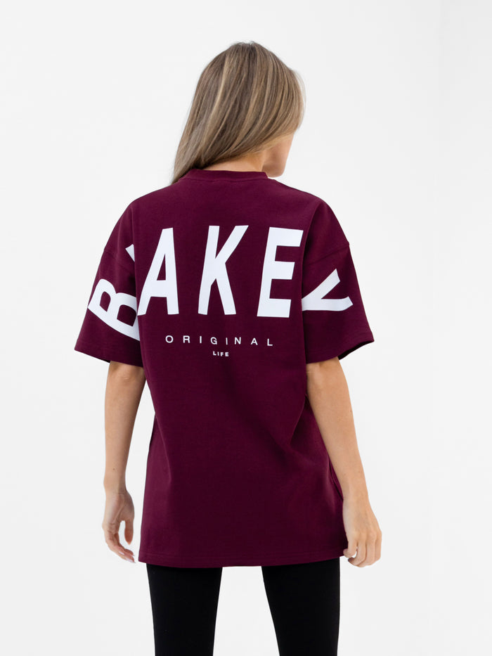 Isabel Oversized T-Shirt - Burgundy