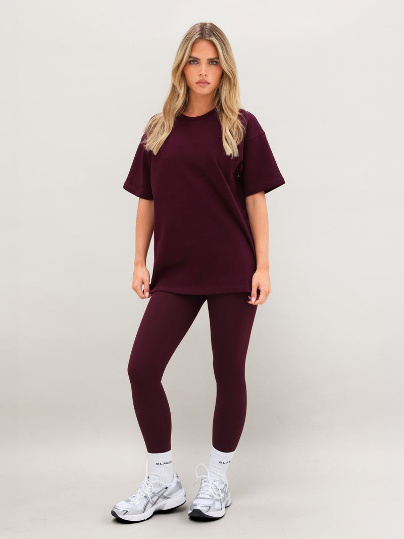 Isabel Oversized T-Shirt - Dark Cherry