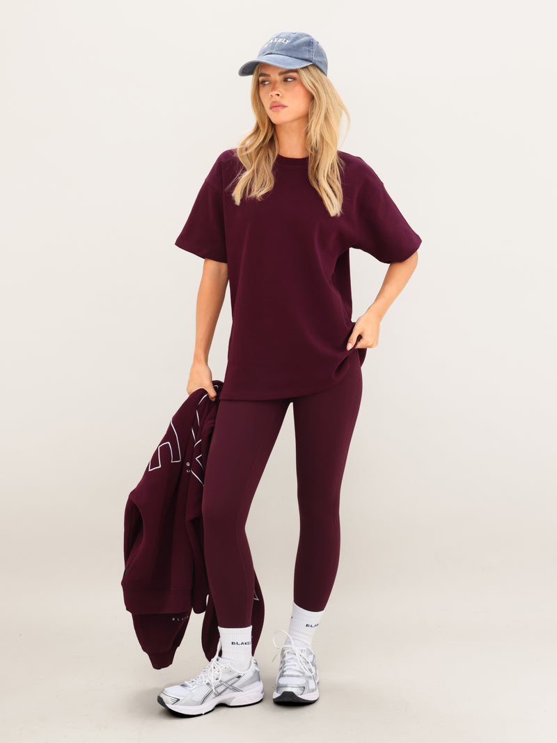 Isabel Oversized T-Shirt - Dark Cherry