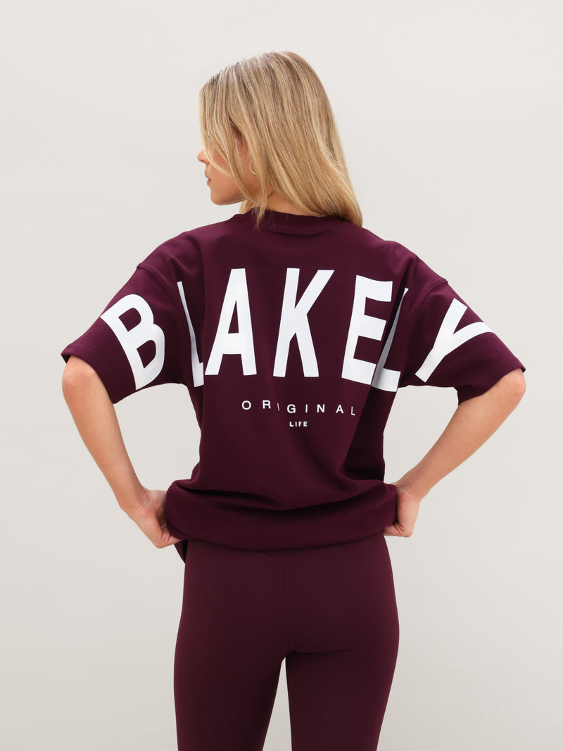 Isabel Oversized T-Shirt - Dark Cherry