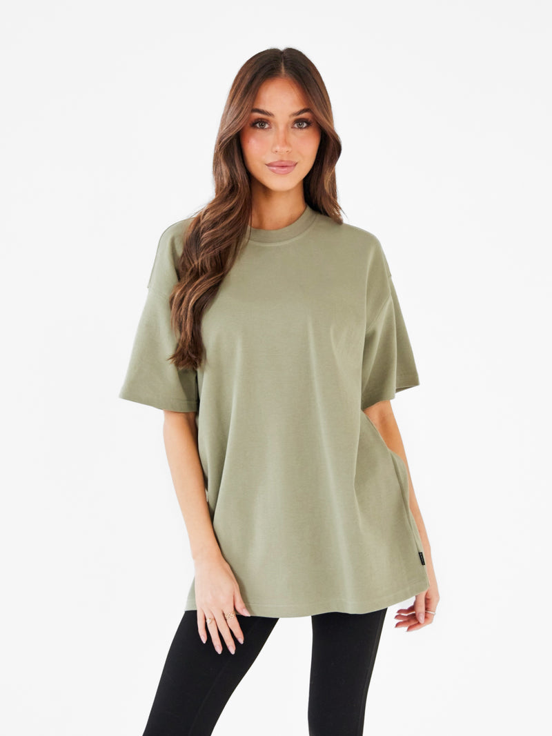 Isabel Oversized T-Shirt - Warm Olive