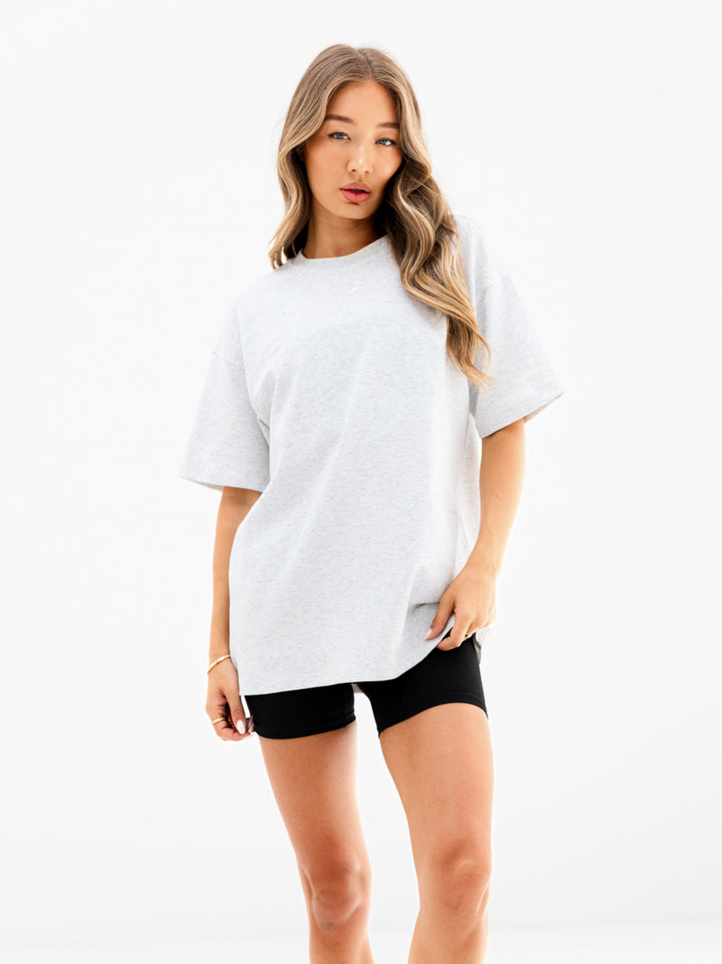 Isabel Oversized T-Shirt - Marl White