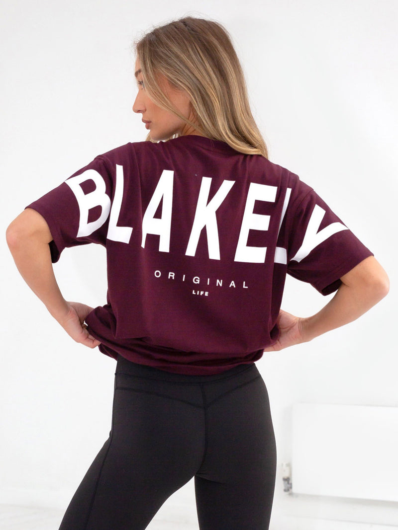 Isabel Oversized T-Shirt - Dark Burgundy