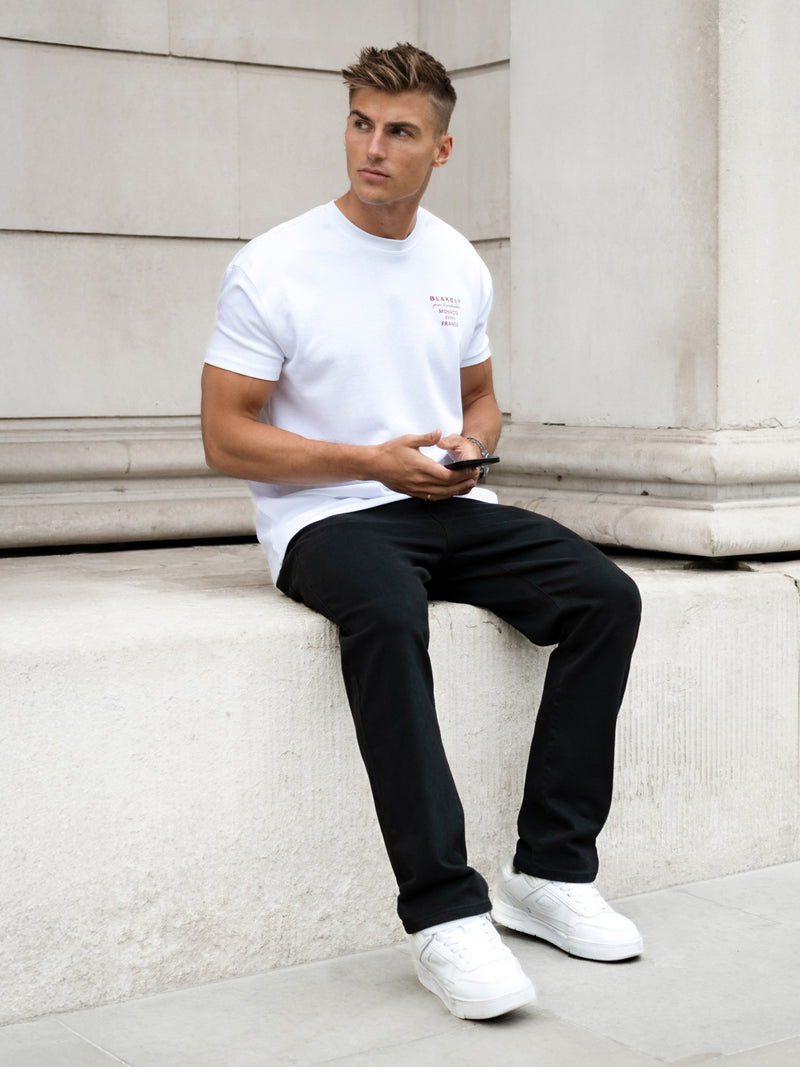 Monaco Relaxed T-Shirt - White & Red