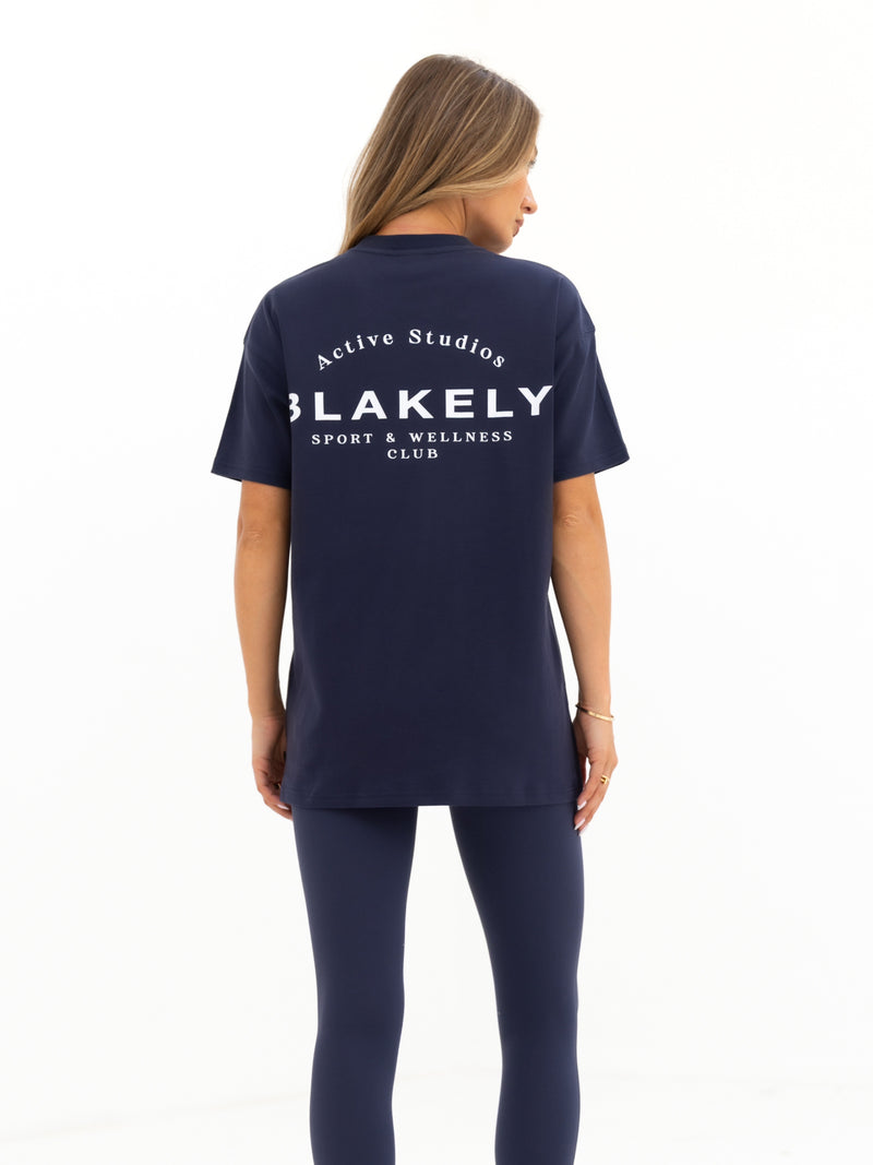 Curved Active Studios Oversized T-Shirt - True Navy