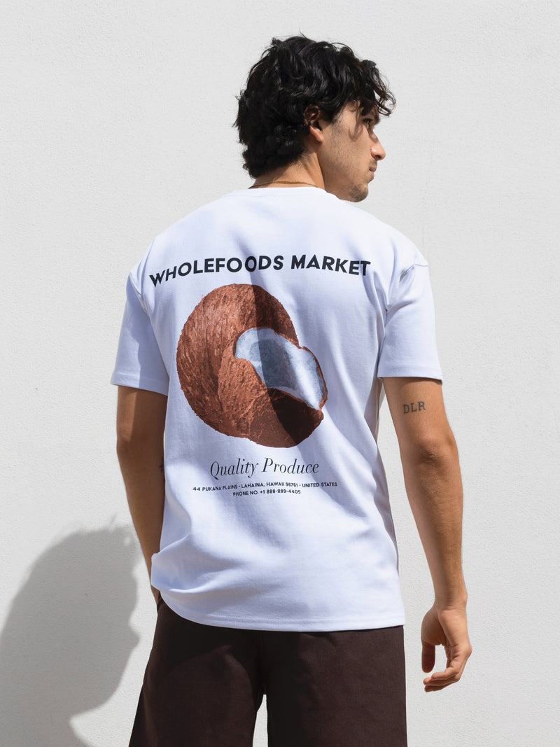 Coconut Print Relaxed T-Shirt - White