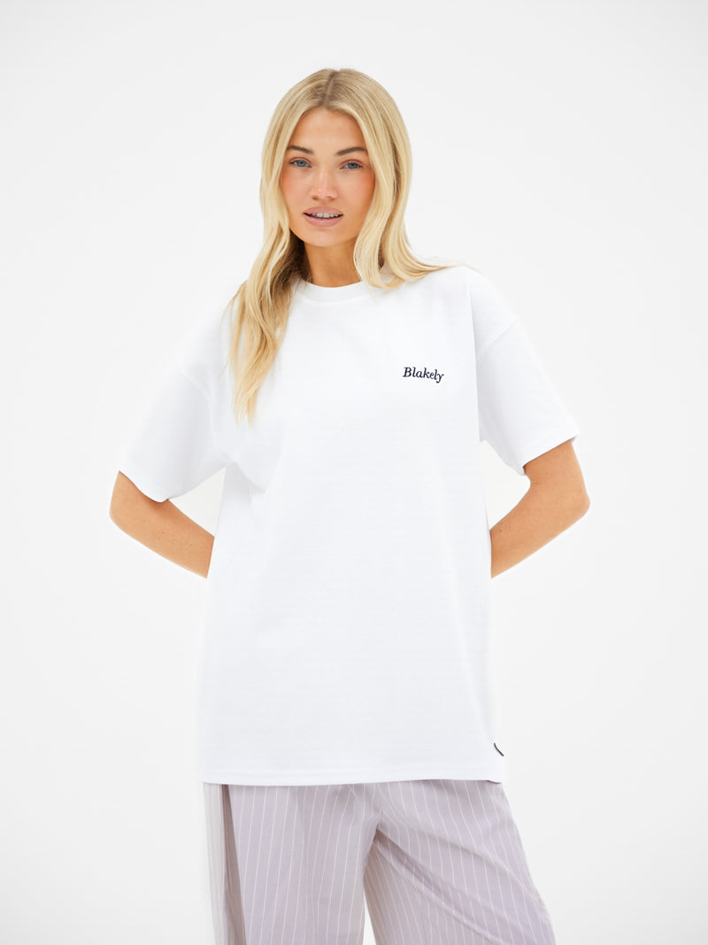 Connie Coconut Oversized T-Shirt - White