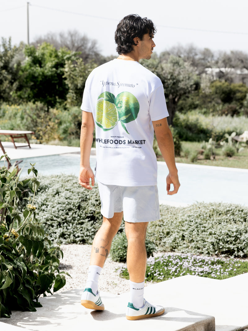 Lime Print Relaxed T-Shirt - White