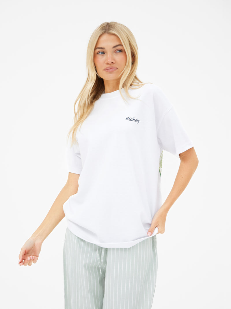 Lilo Lime Oversized T-Shirt - White