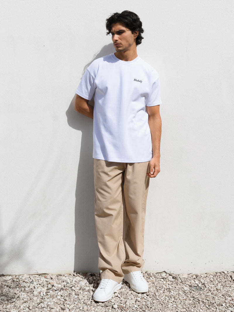 Peach Print Relaxed T-Shirt - White