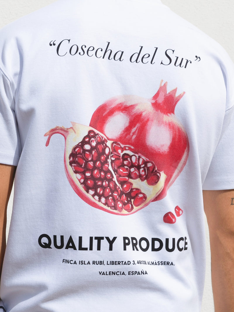 Pomegranate Print Relaxed T-Shirt - White