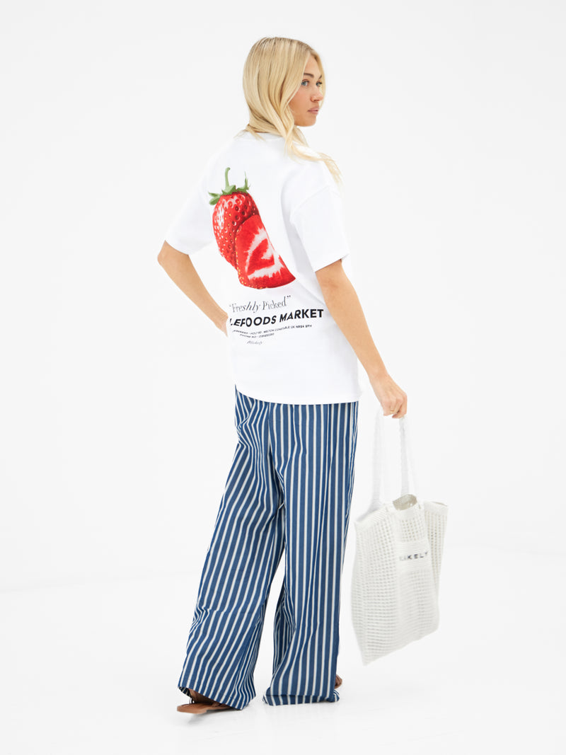 Sienna Strawberry Oversized T-Shirt - White
