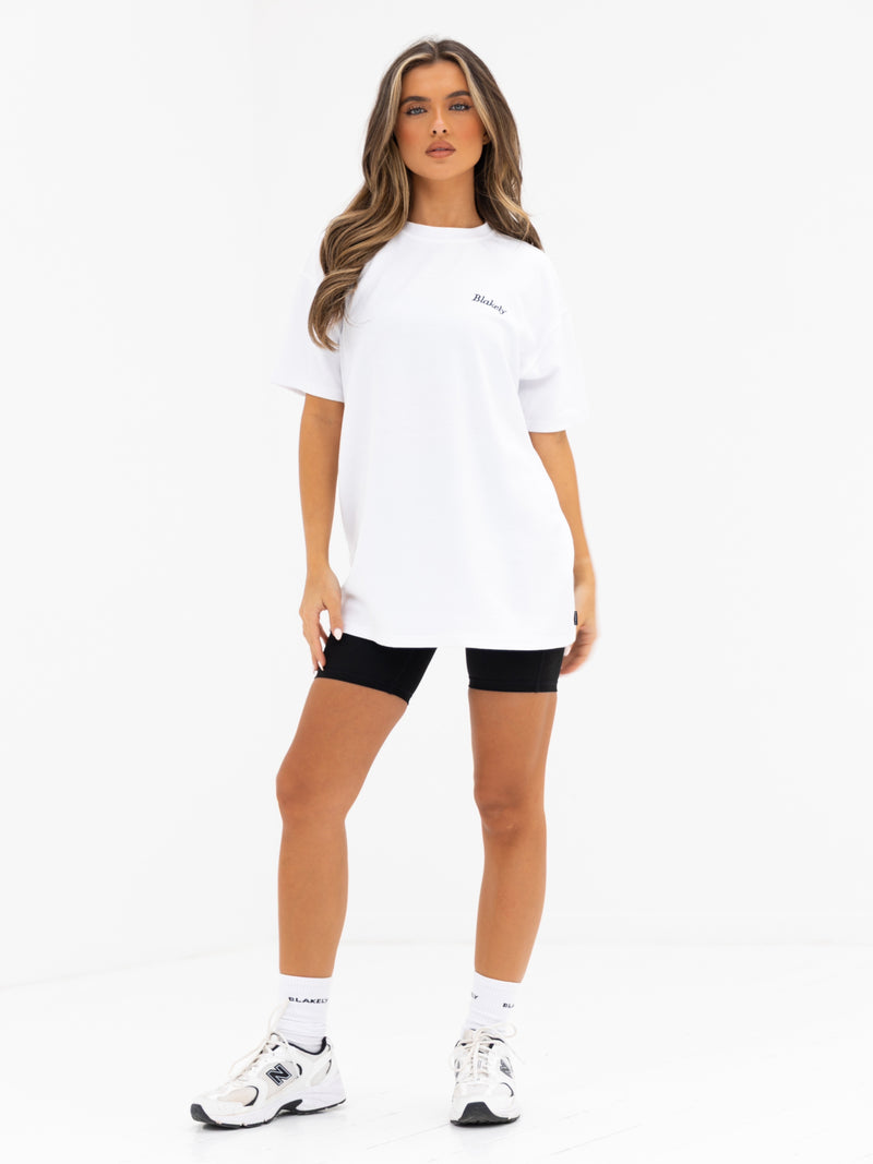 Callie Cherry Oversized T-Shirt - White