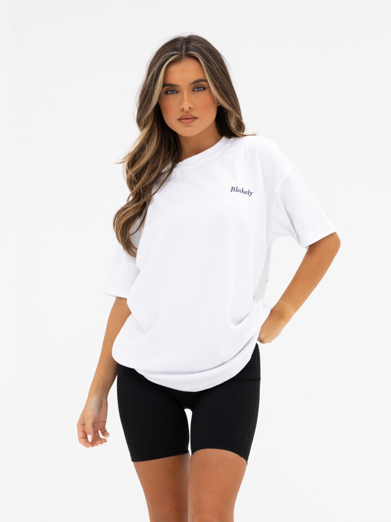 Lia Lemon Oversized T-Shirt - White