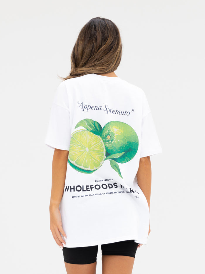 Lilo Lime Oversized T-Shirt - White