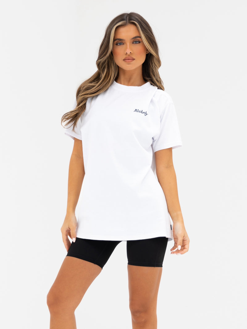 Orla Orange Oversized T-Shirt - White