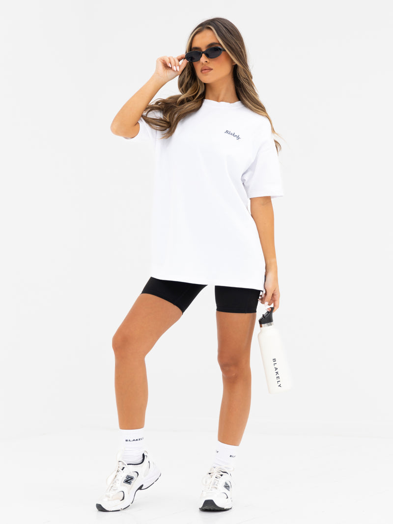 Orla Orange Oversized T-Shirt - White