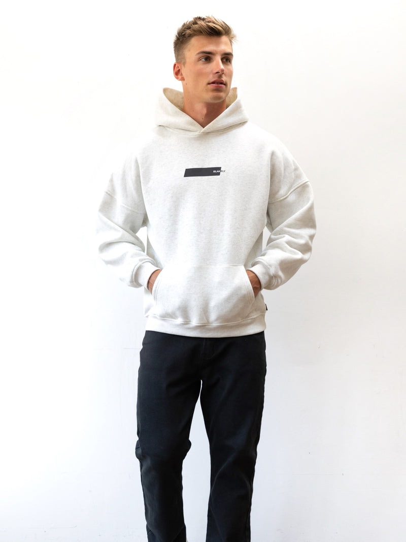 Kobe Italic Relaxed Hoodie - Marl White