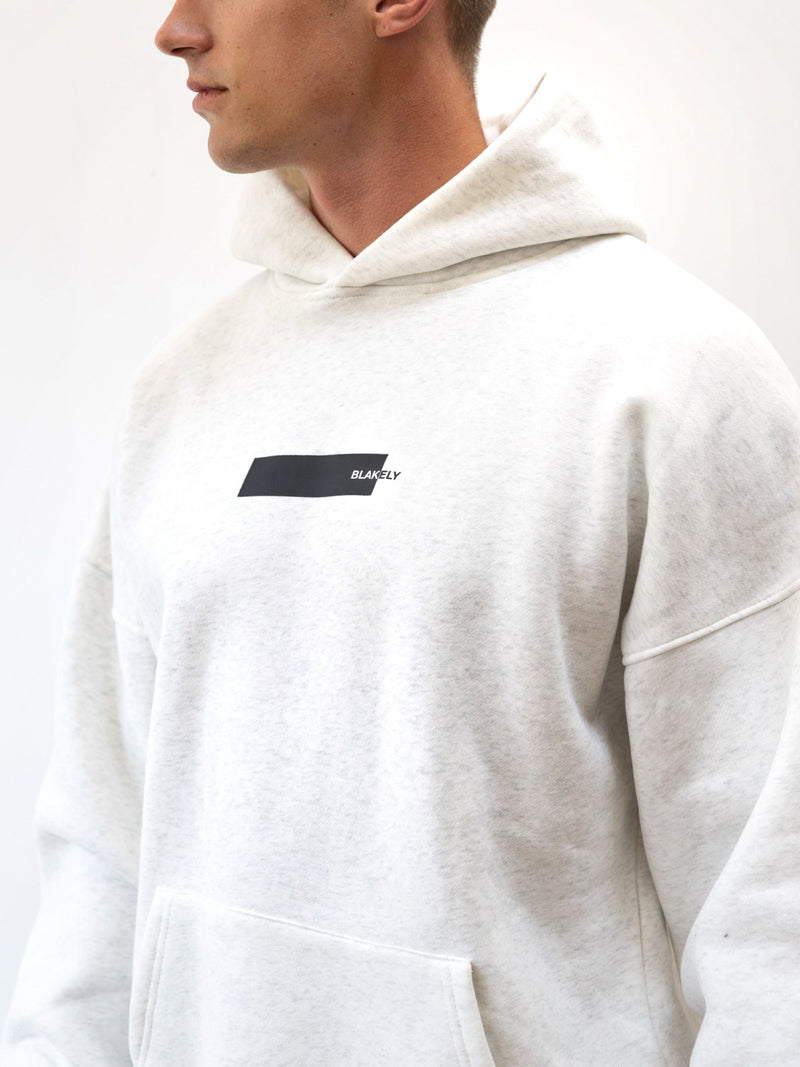 Kobe Italic Relaxed Hoodie - Marl White