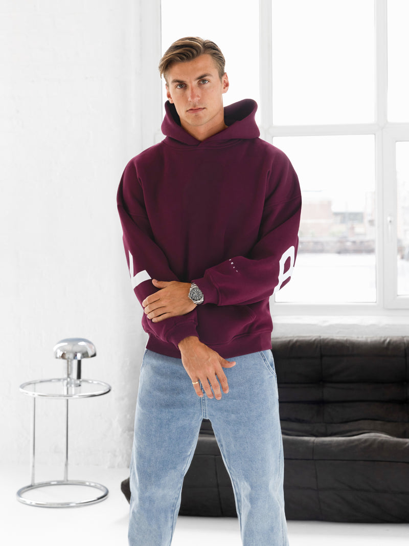 Idris Oversized Hoodie - Burgundy
