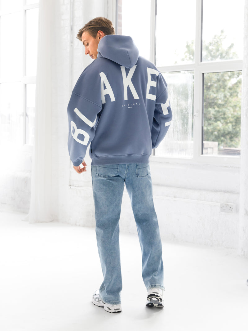 Idris Oversized Hoodie - Mid Blue