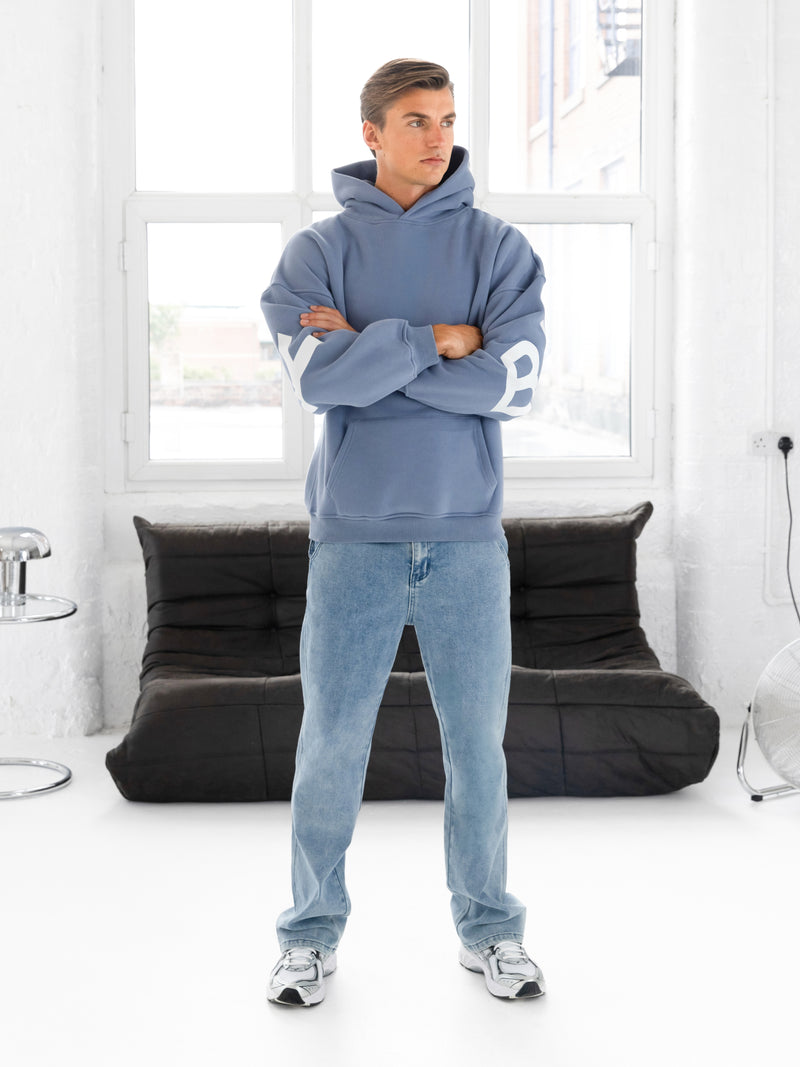 Idris Oversized Hoodie - Mid Blue