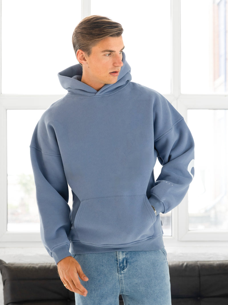 Idris Oversized Hoodie - Mid Blue